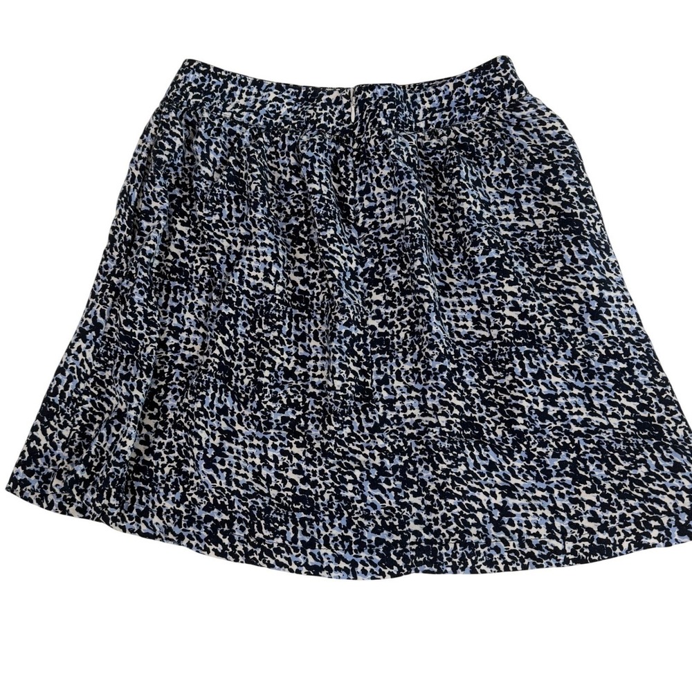 New York & Company Rayon Blue Abstract Print A-Line Mini Skirt Women's Size 6 - Picture 3 of 6